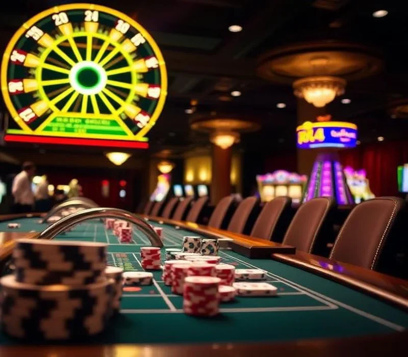Bright screen with spinning win icons in a warm casino feel — showing the draw of 9777bet games in BD.